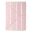 For iPad Pro 11 2024 TPU Deformation Flip Leather Tablet Case with Holder(Light Pink) - 2