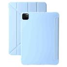 For iPad Pro 11 2024 TPU Deformation Flip Leather Tablet Case with Holder(Sky Blue) - 1