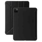 For iPad Pro 13 2024 TPU Deformation Flip Leather Tablet Case with Holder(Black) - 1