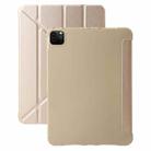 For iPad Pro 13 2024 TPU Deformation Flip Leather Tablet Case with Holder(Gold) - 1