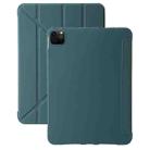 For iPad Pro 13 2024 TPU Deformation Flip Leather Tablet Case with Holder(Dark Green) - 1