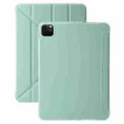 For iPad Pro 13 2024 TPU Deformation Flip Leather Tablet Case with Holder(Mint Green) - 1