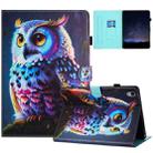 For iPad mini 6 Painted Litchi Leather Sewing Smart Tablet Case(Colorful Owl) - 1