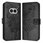 For Nothing Phone 2a Embossed Butterfly Leather Phone Case(Black) - 1
