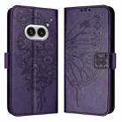 For Nothing Phone 2a Embossed Butterfly Leather Phone Case(Dark Purple) - 1