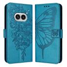 For Nothing Phone 2a Embossed Butterfly Leather Phone Case(Blue) - 1