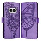 For Nothing Phone 2a Embossed Butterfly Leather Phone Case(Light Purple) - 1