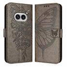 For Nothing Phone 2a Embossed Butterfly Leather Phone Case(Grey) - 1