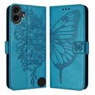 For Nothing CMF Phone 1 Embossed Butterfly Leather Phone Case(Blue) - 3