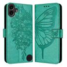 For Nothing CMF Phone 1 Embossed Butterfly Leather Phone Case(Green) - 3