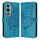 For OnePlus Nord CE4 Embossed Butterfly Leather Phone Case(Blue) - 1
