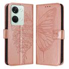 For OnePlus Ace 2V / Nord 3 Embossed Butterfly Leather Phone Case(Rose Gold) - 1