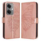 For OnePlus Nord CE3 Embossed Butterfly Leather Phone Case(Rose Gold) - 1