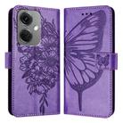 For OnePlus Nord CE3 Embossed Butterfly Leather Phone Case(Light Purple) - 1