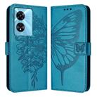 For OnePlus Nord N300 Embossed Butterfly Leather Phone Case(Blue) - 1