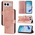 For OnePlus Nord 4 5G Embossed Butterfly Leather Phone Case(Rose Gold) - 1