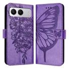 For OnePlus Nord 4 5G Embossed Butterfly Leather Phone Case(Light Purple) - 3