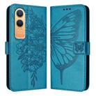 For OnePlus Nord CE4 Lite Embossed Butterfly Leather Phone Case(Blue) - 2