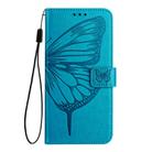 For OnePlus Nord CE4 Lite Embossed Butterfly Leather Phone Case(Blue) - 3