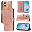 For OnePlus Nord CE4 Lite Embossed Butterfly Leather Phone Case(Rose Gold) - 1