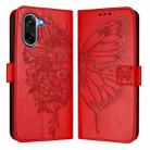 For OnePlus Ace 5 Racing Embossed Butterfly Leather Phone Case(Red) - 2