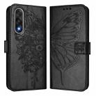 For OnePlus Ace 5 Ultra Embossed Butterfly Leather Phone Case(Black) - 2