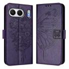 For OnePlus Nord 4 5G Global Embossed Butterfly Leather Phone Case(Dark Purple) - 2