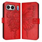 For OnePlus Nord 4 5G Global Embossed Butterfly Leather Phone Case(Red) - 2