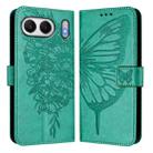 For OnePlus Nord 4 5G Global Embossed Butterfly Leather Phone Case(Green) - 2