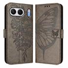 For OnePlus Nord 4 5G Global Embossed Butterfly Leather Phone Case(Grey) - 2