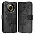 For Realme 11 4G Global Embossed Butterfly Leather Phone Case(Black) - 1