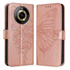 For Realme 11 4G Global Embossed Butterfly Leather Phone Case(Rose Gold) - 1