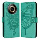 For Realme 11 4G Global Embossed Butterfly Leather Phone Case(Green) - 1