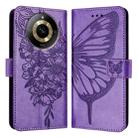 For Realme 11 4G Global Embossed Butterfly Leather Phone Case(Light Purple) - 1