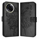 For Realme 11 5G Global / 11X 5G Embossed Butterfly Leather Phone Case(Black) - 1