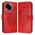 For Realme 11 5G Global / 11X 5G Embossed Butterfly Leather Phone Case(Red) - 1
