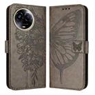 For Realme 11 5G Global / 11X 5G Embossed Butterfly Leather Phone Case(Grey) - 1