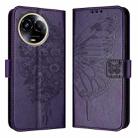 For Realme C67 5G India/Narzo 60x Global Embossed Butterfly Leather Phone Case(Dark Purple) - 1