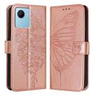 For Realme C30 4G/C30s/Narzo 50i Prime Embossed Butterfly Leather Phone Case(Rose Gold) - 1