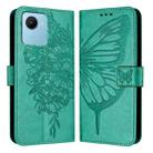 For Realme C30 4G/C30s/Narzo 50i Prime Embossed Butterfly Leather Phone Case(Green) - 1