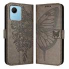 For Realme C30 4G/C30s/Narzo 50i Prime Embossed Butterfly Leather Phone Case(Grey) - 1