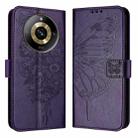 For Realme Narzo 60 Pro Global Embossed Butterfly Leather Phone Case(Dark Purple) - 1