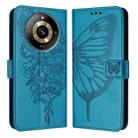 For Realme Narzo 60 Pro Global Embossed Butterfly Leather Phone Case(Blue) - 1