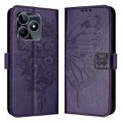 For Realme Note 50 4G Global / C51 4G Embossed Butterfly Leather Phone Case(Dark Purple) - 1