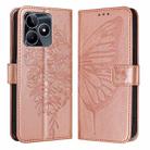 For Realme C53 India/Narzo N53 4G Global Embossed Butterfly Leather Phone Case(Rose Gold) - 1