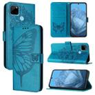 For Realme C21Y Embossed Butterfly Leather Phone Case(Blue) - 1