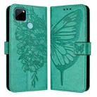 For Realme C21Y Embossed Butterfly Leather Phone Case(Green) - 2