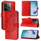 For Realme GT 6 5G Global Embossed Butterfly Leather Phone Case(Red) - 1