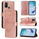 For Realme C17 / 7i Embossed Butterfly Leather Phone Case(Rose Gold) - 1