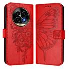 For Realme 13 Pro / 13 Pro+ 5G Embossed Butterfly Leather Phone Case(Red) - 2